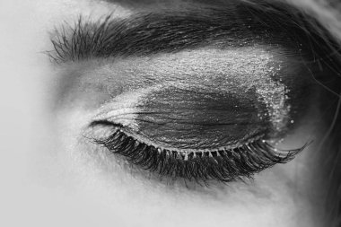 parlak kadın eyewith makyaj