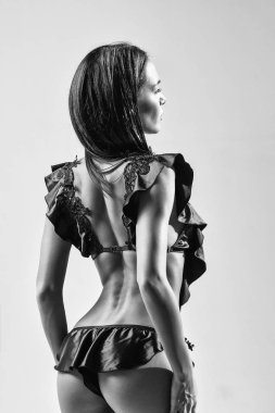 pretty brunette girl in lingerie