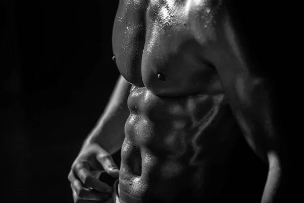 Muscular male wet torso — Stock Photo, Image