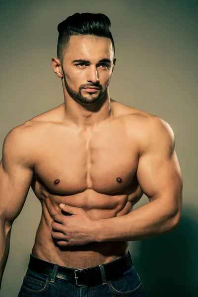 Handsome Nice Men Athletic Build Poses Stock Photo 2087196295