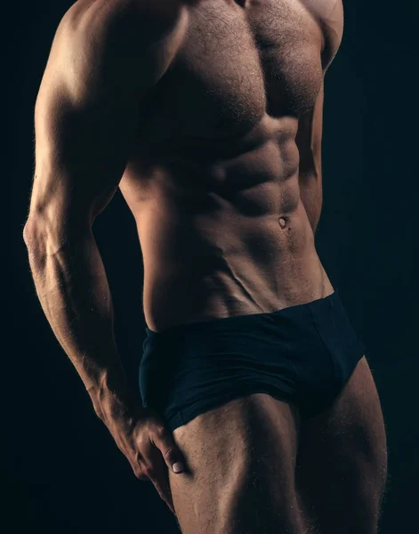 Vientre, pecho, torso con paquete de seis, ab de cuerpo muscular — Foto de Stock