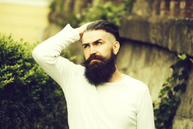 Şık sakallı adam açık