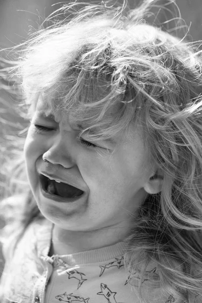 Cute unhappy baby boy crying — Stock Photo, Image