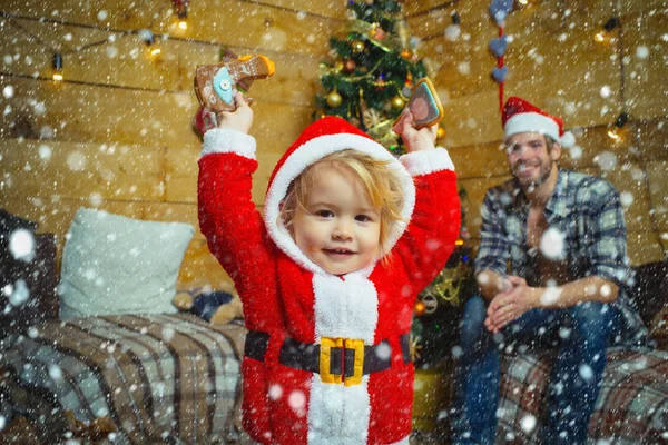 Ano Novo pequeno menino filho e homem . — Fotografia de Stock