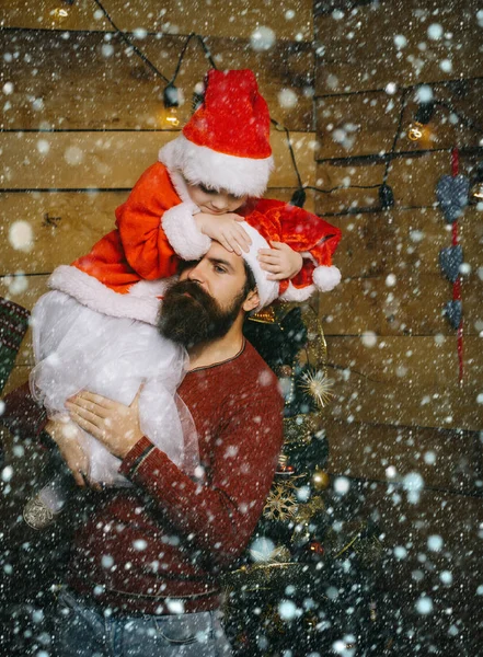 Natale felice bambino e padre . — Foto Stock