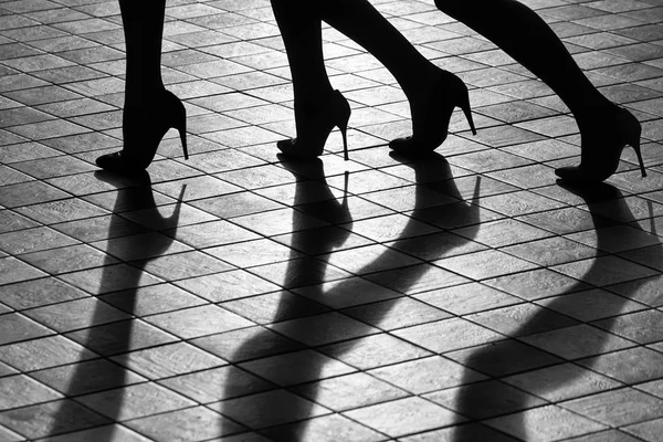 Pernas femininas em sapatos na moda — Fotografia de Stock
