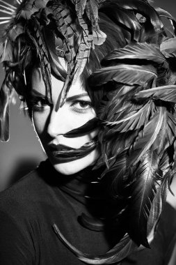 tüy şapka çok seksi kadın