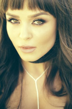 Kadın veya kız yüz makyaj ile