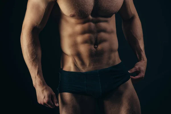 Oberkörper mit Sixpack, ab in sexy Unterwäsche — Stockfoto