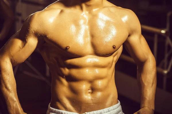 Muscular male wet torso — Stock Photo, Image