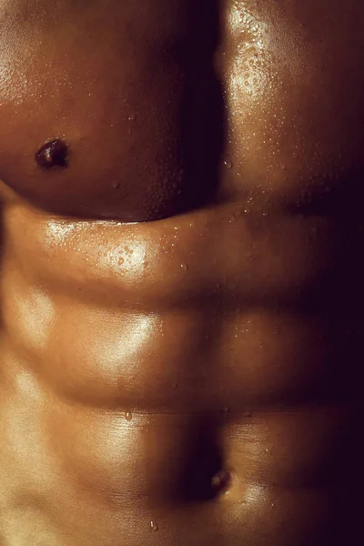 Härlig Bakgrund Perfekt Sex Förpackningar Musklerna Stilig Ung Sensuell Våt — Stockfoto