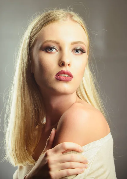 Huidverzorging Make Visage Vrouw Met Sexy Make Lippen Schoonheid Beauty — Stockfoto