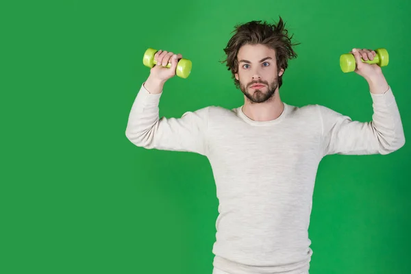 Éxito Energético Deportivo Entrenador Atleta Entrenamiento Ropa Interior Con Barra — Foto de Stock