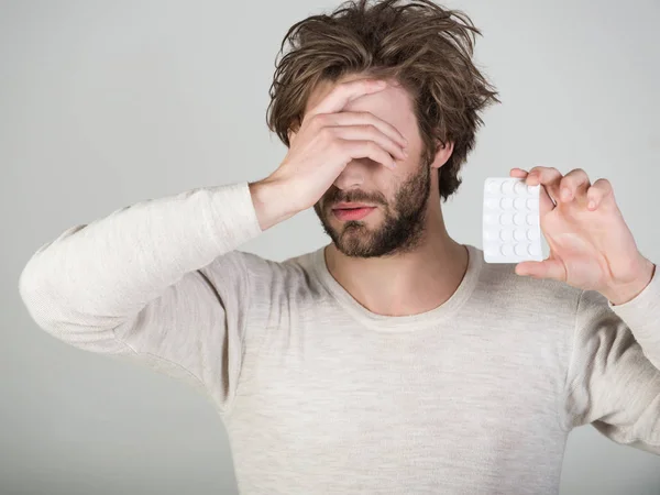 Tratamiento Contra Resfriado Gripe Dolor Cabeza Comprimido Hipnótico Pastillas Para —  Fotos de Stock