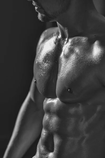 Muscular male wet torso — Stock Photo, Image