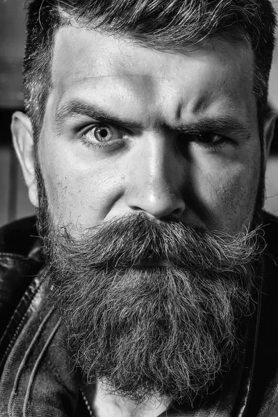 Frown bearded man hipster — Stock Photo, Image