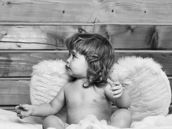 Niño en alas de ángel —  Fotos de Stock