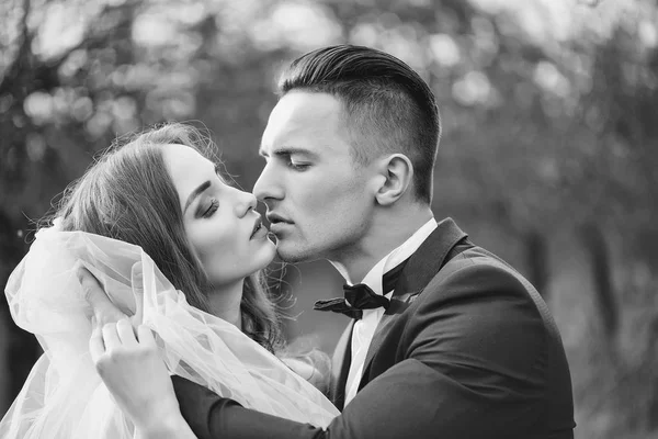 Beijar casal de casamento — Fotografia de Stock