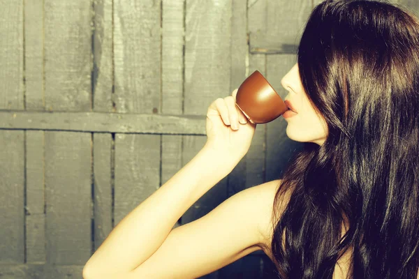 Woman with coffee — Stock Photo, Image