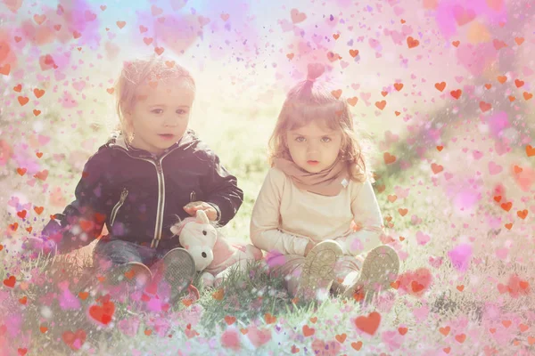 Krásné děti. valentinky den. — Stock fotografie
