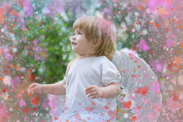 Roztomilý anděl. krásných dětí. valentinky den. — Stock fotografie