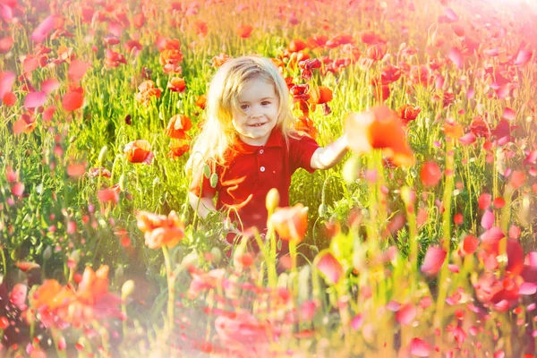 可爱的孩子 plaing 在春天草甸 — 图库照片