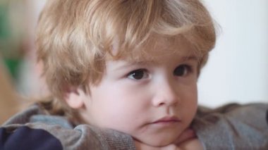 Küçük çizgi film arıyorum Laptop ile oturan oğlu.