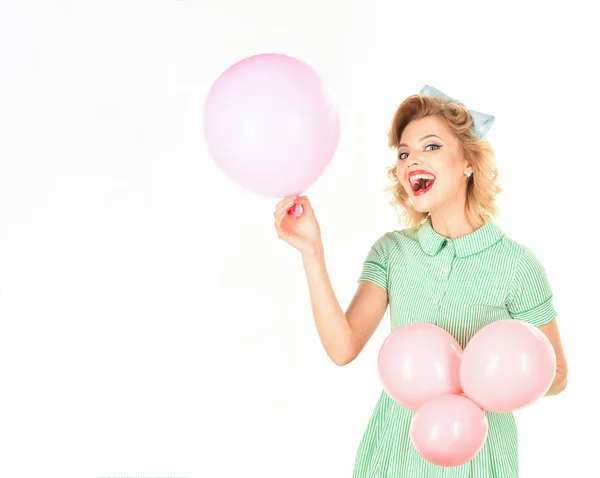 Pin up with Balloons — Stock Photo, Image