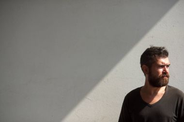 Hipster sakal, bıyık, tıraşsız yüzü, saç ile