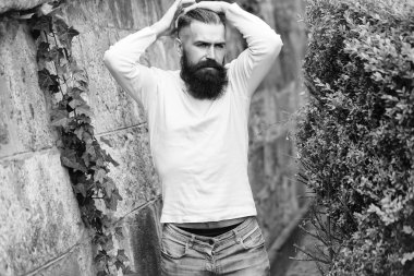 Şık sakallı adam açık