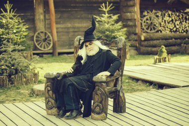 Yaşlı adam vuruş kedi