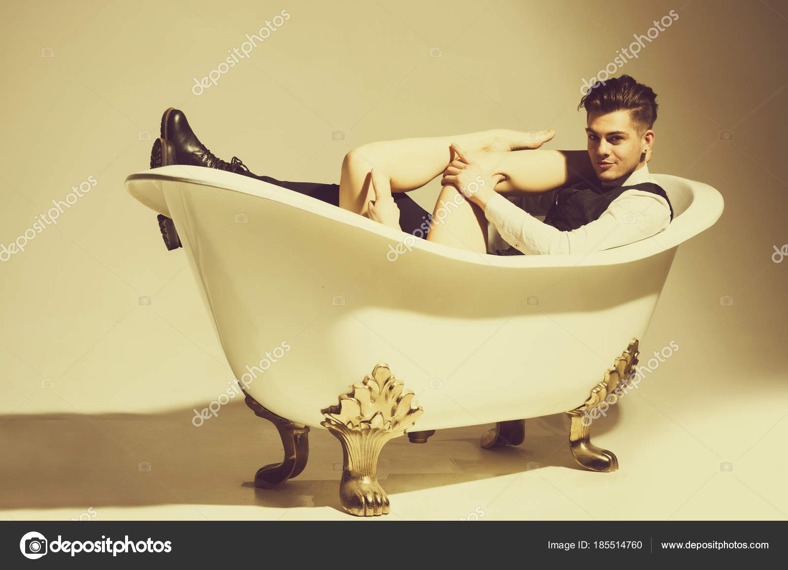 bath in man naked tub Gay pornstar post