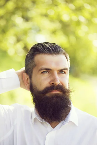 Бородатий чоловік на блакитному небі — стокове фото