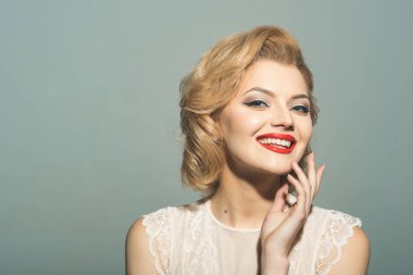 Güzellik, moda, kozmetik, vintage tarzı.