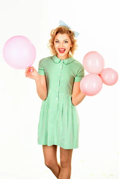 Pin up con globos — Foto de Stock