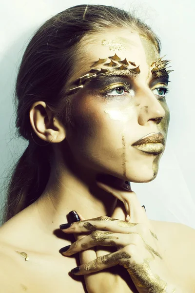 Malowane kobieta gold — Zdjęcie stockowe