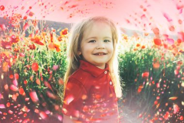 Bahar çiçekleri çocuk. bahar çiçekleri arka plan.