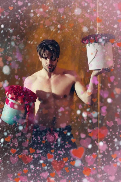 De Gift van de dag van de sexy Valentijnskaart. homo — Stockfoto