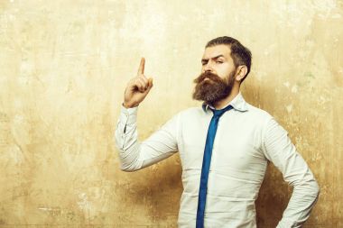 ciddi yüz uzun sakallı adam veya hipster sakallı