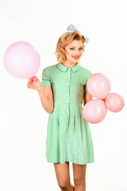 Seksi güzel pin-up retro kadın