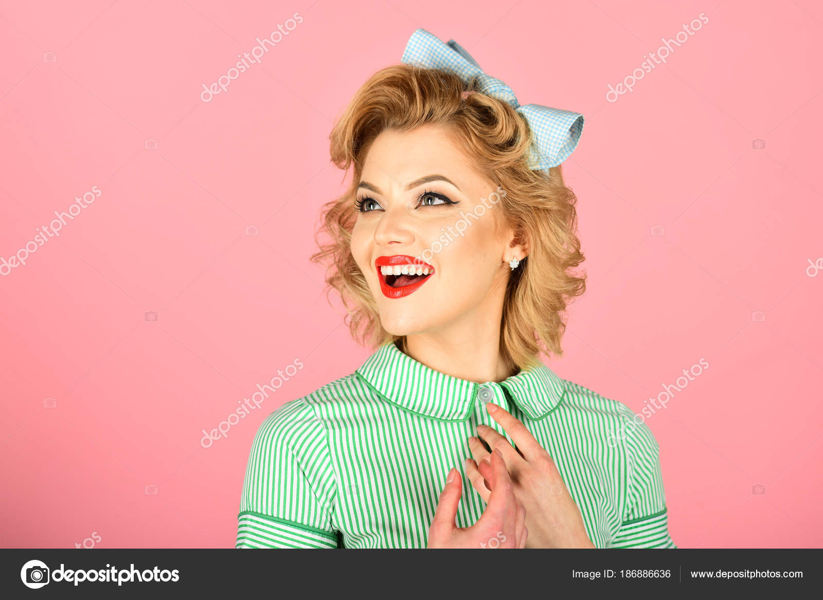 Pin Up Girl Makeup And Hair Woman With Pinup Makeup And Hair