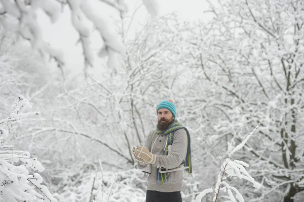 Cuidados com a pele e barba no inverno . — Fotografia de Stock