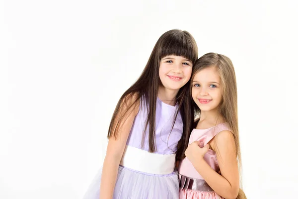 Meninas pequenas crianças em vestido bonito . — Fotografia de Stock