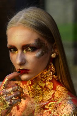 Moda model sanat makyaj, yaratıcı bodyart ile