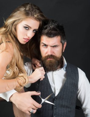 Saç kesimi, ilişkileri seviyorum çiftiz.