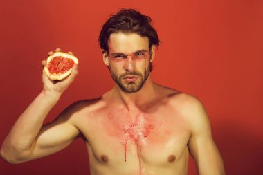 el çökme ile yaratıcı moda makyaj, vitam greyfurt