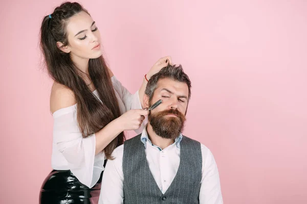 Friseur, Hipster-Mode, Schönheit. — Stockfoto