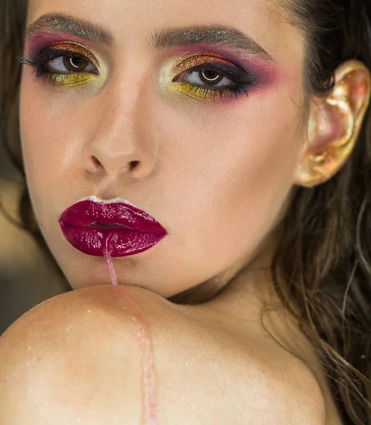 Maquillaje Cuidado Piel Para Piel Cara Los Labios Las Mujeres —  Fotos de Stock