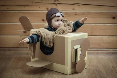 Kariyer, macera, eğitim. Genç pilot. rüya gelecek için