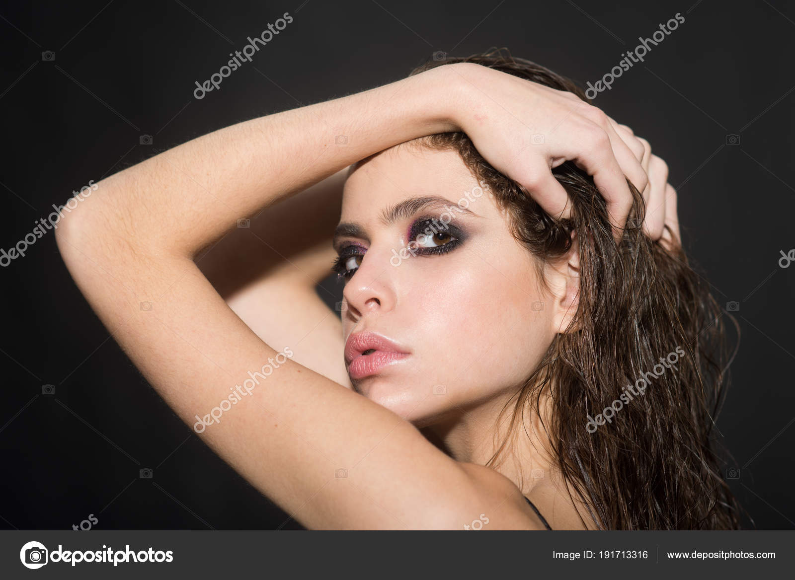 Faces Of Woman Fashion Photo Makeup Artist With Lipstick And Eye Shadow Stock Photo C Tverdohlib Com